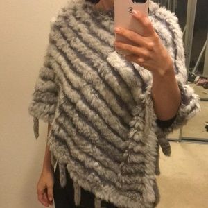 genuine fur poncho